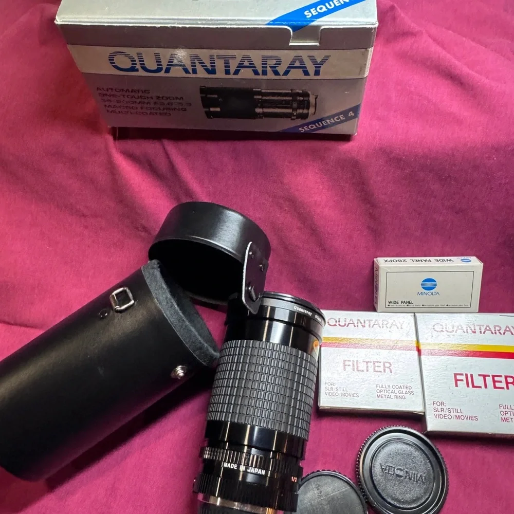 Quantaray 35-200mm Automatic Zoom Lens w/Original Box & Lens case & Filters